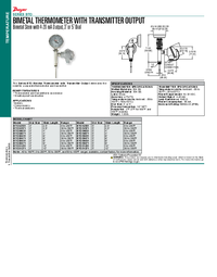 Thumbnail of document Data Sheet - BTO Bimetal Thermometer w/Transmitter Output